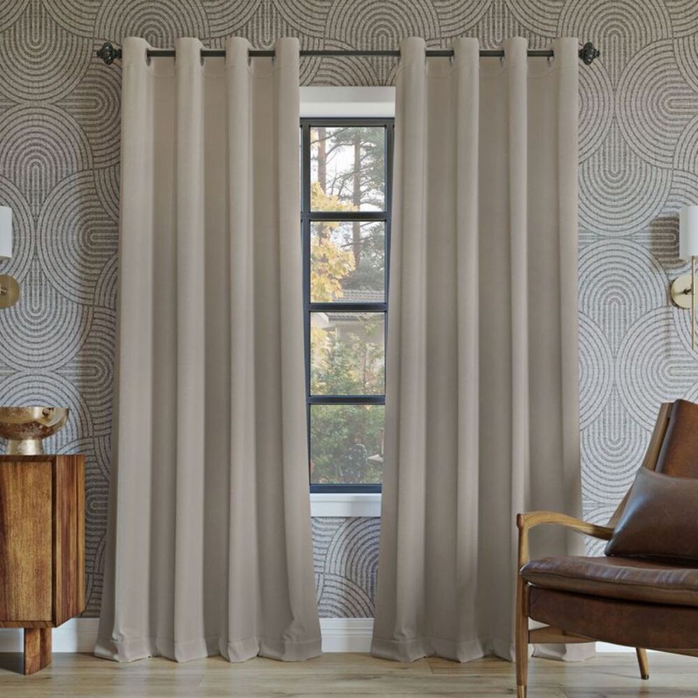 Sun Zero - 52"x84" Sun Zero 100% Blackout Oslo Theater Grade  Beige